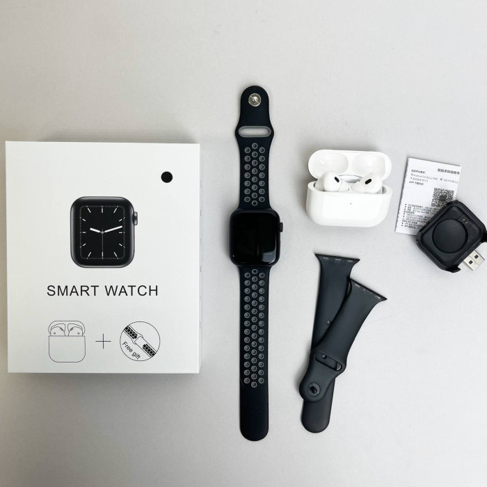 Комплект Basic T55 - Air Pro 2 / Smart Watch / 2 ремешка (Черный)
