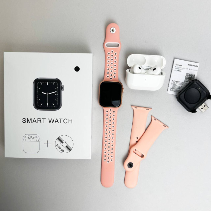 Комплект Basic T55 - Air Pro 2 / Smart Watch / 2 ремешка (Розовый)