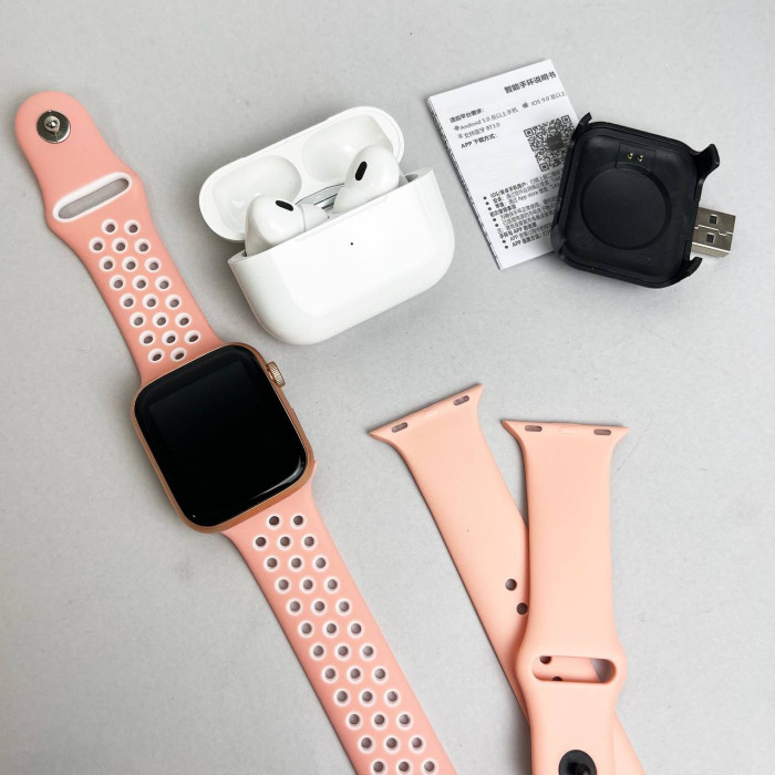 Комплект Basic T55 - Air Pro 2 / Smart Watch / 2 ремешка (Розовый)
