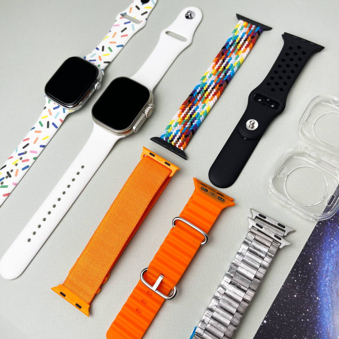 Комплект i50 - Watch Ultra 2 / Smart Watch 9 / 7 ремешков / 2 защитных чехла (Белый)