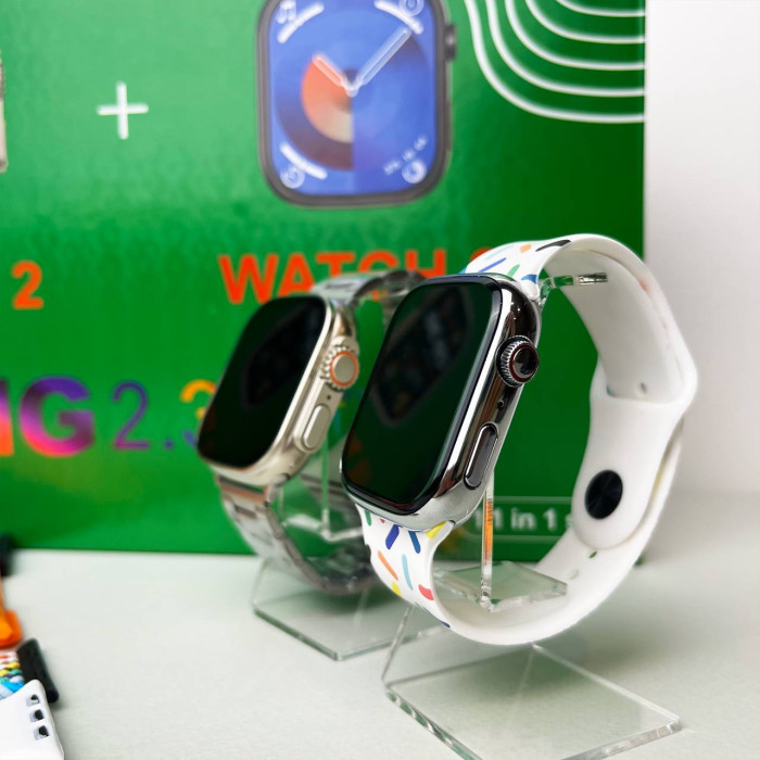 Комплект i50 - Watch Ultra 2 / Smart Watch 9 / 7 ремешков / 2 защитных чехла (Белый)