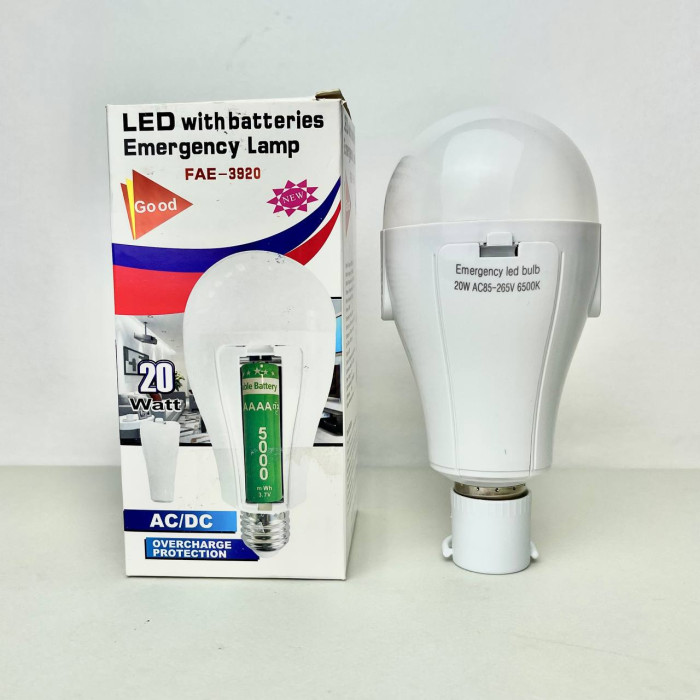 Світлодіодна лампа LED FAT-3920 E27 20W з 2 акумуляторами