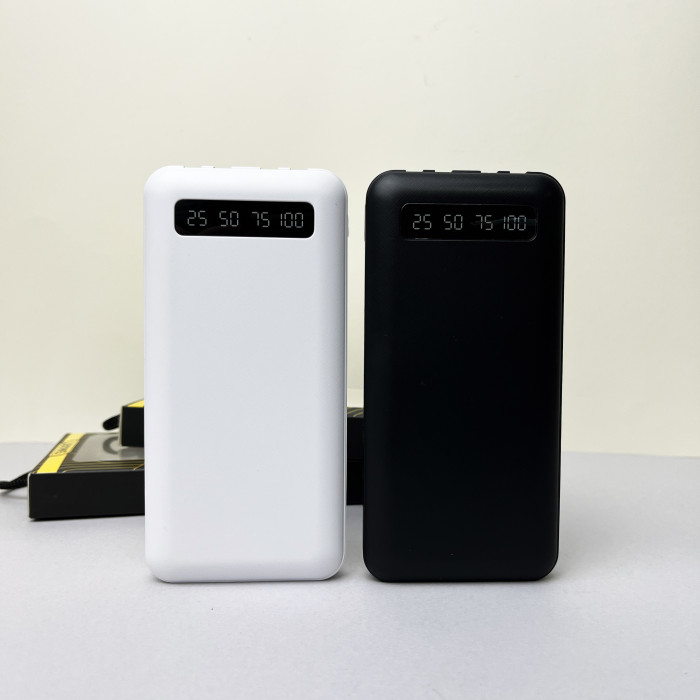 Power Bank Box LED с кабелем USB+Micro+Type-C+Lightning (10000mAh) Черный