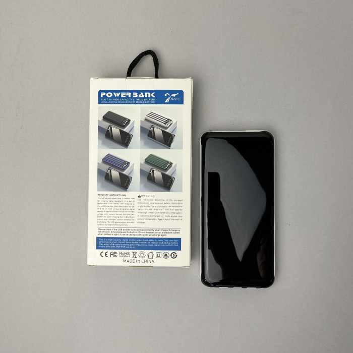 Power Bank Fast Charge с кабелем USB+Micro+Type-C+Lightning (10000mAh) Белый 