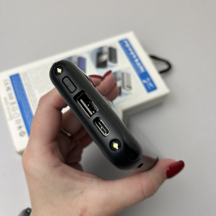 Power Bank Fast Charge с кабелем USB+Micro+Type-C+Lightning (10000mAh) Черный 