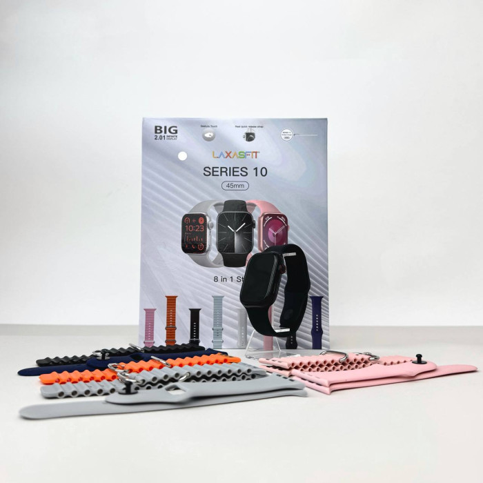 Умные часы Smart Watch 10 + 8 ремешков (Черный) UA