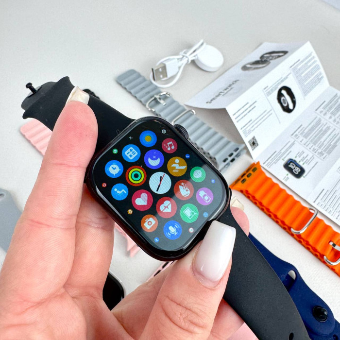Умные часы Smart Watch 10 + 8 ремешков (Черный) UA