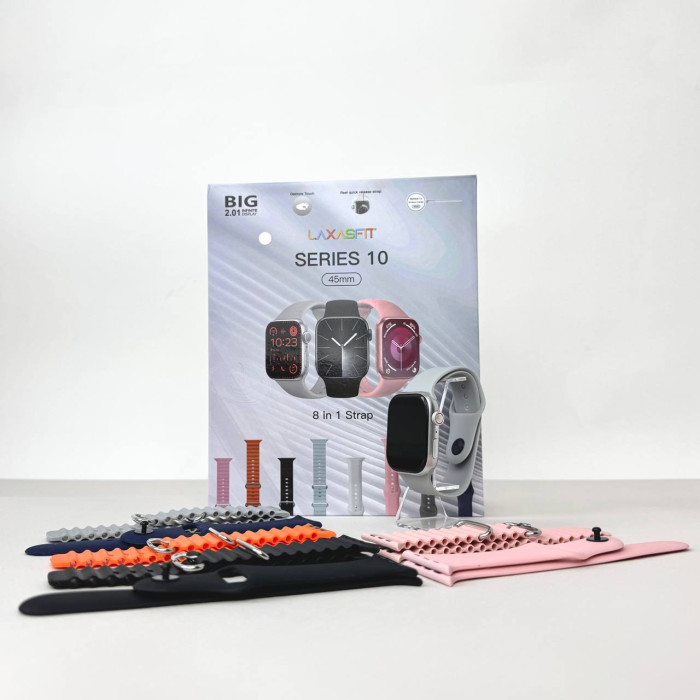Розумний годинник Smart Watch 10 + 8 ремінців (Сірий) UA