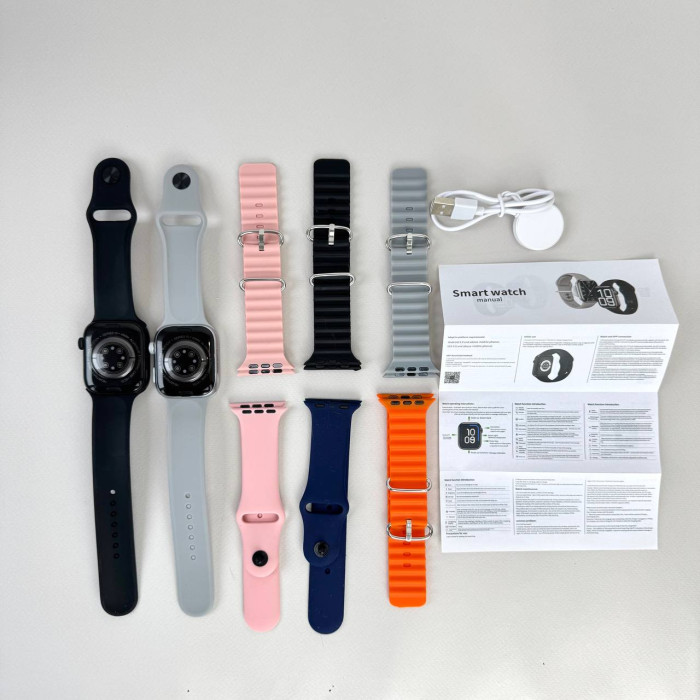 Умные часы Smart Watch 10 + 8 ремешков (Черный) UA