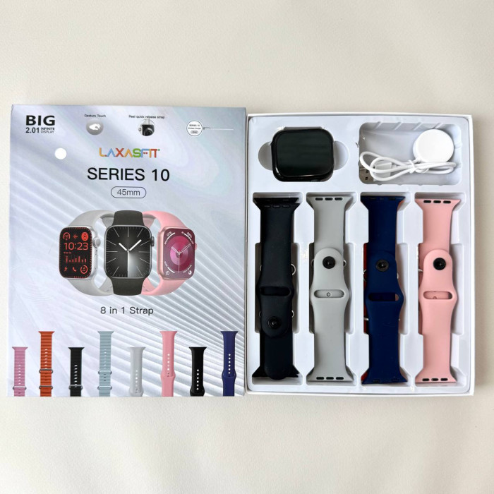 Умные часы Smart Watch 10 + 8 ремешков (Черный) UA