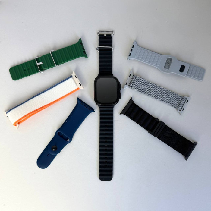 Розумний годинник Smart Ultra T24 + 7 ремінців (Чорний)