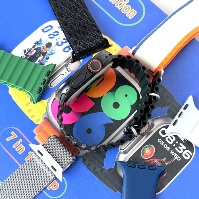 Розумний годинник Smart Ultra T24 + 7 ремінців (Чорний)