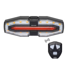 Велофонарь с поворотами LY-5510 (red+yellow) с аккумулятором + пульт управления
