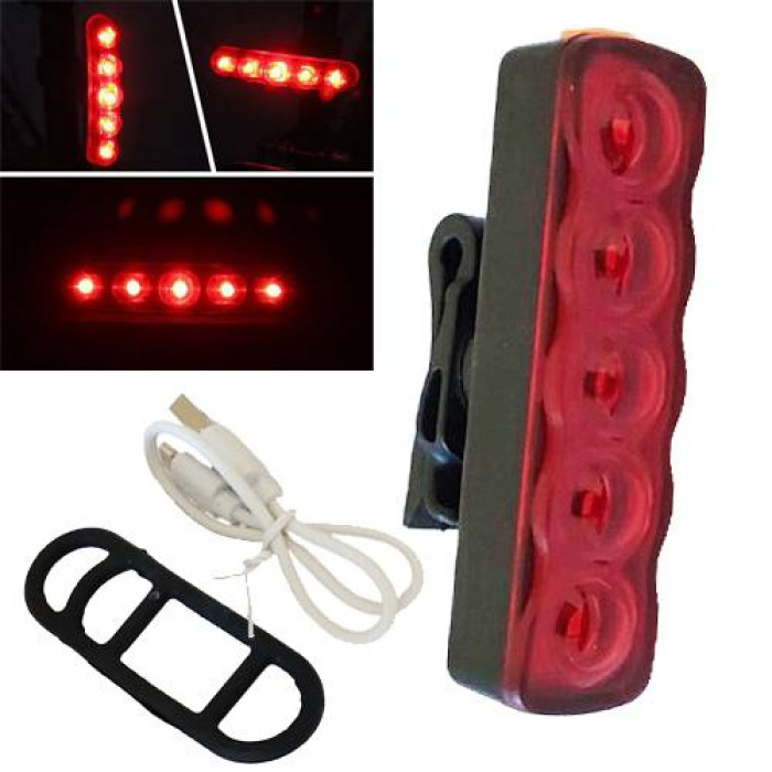 Велофонарь XFL-101-5LED (red) с аккумулятором