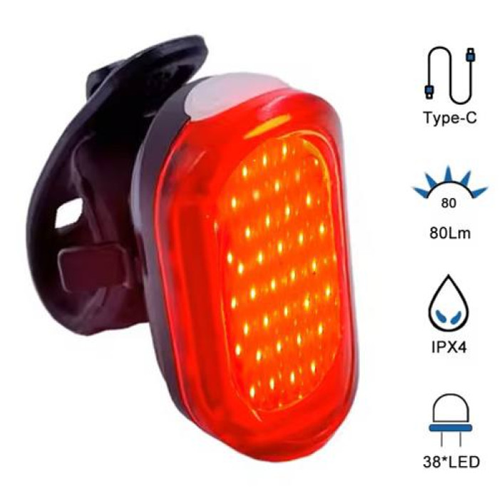 Велофонарь MY-2106 38LED (red) с аккумулятором
