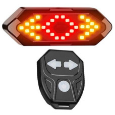Велоліхтар з поворотами FY-1820 (red+yellow) з акумулятором + пульт управління