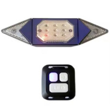 Велофонарь с поворотами LY-6700 (red+yellow+blue) с аккумулятором + пульт управления