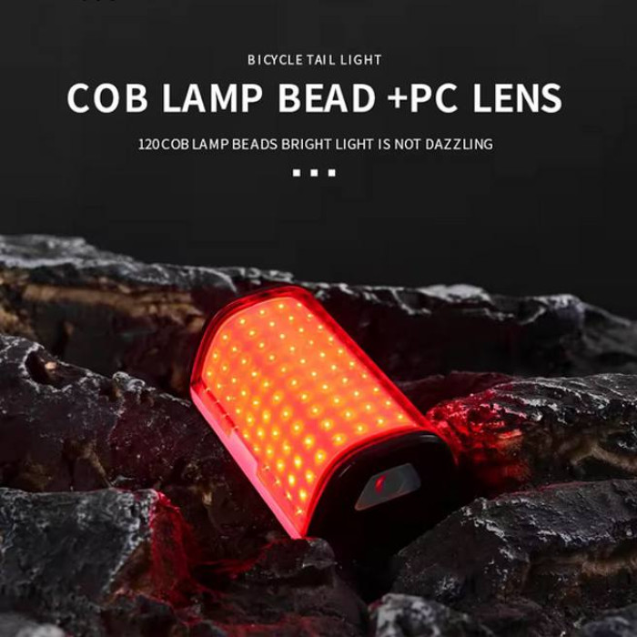 Велофонарь WQB-514-COB (white+red) с аккумулятором