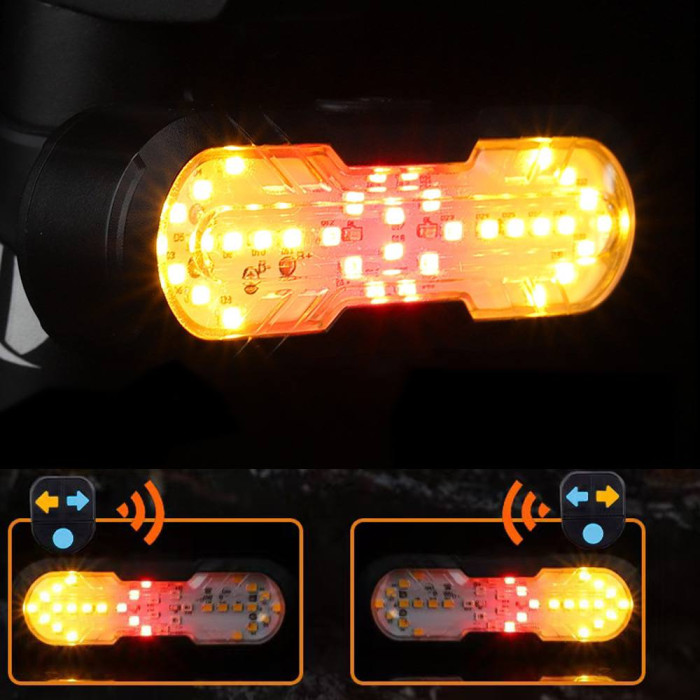 Велофонарь STOP (red+yellow) CYGM-2229 с аккумулятором + пульт управления