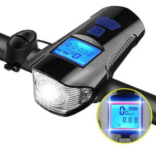 Велофонарь с сигналом и компьютером XA-585-T6 2LED с аккумулятором + кнопка управления