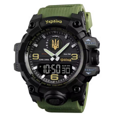 Годинник наручний Skmei 1586AG Ukraine (Зелений)