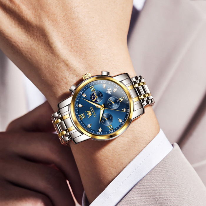 Годинник наручний Olevs 2858 Blue Accents