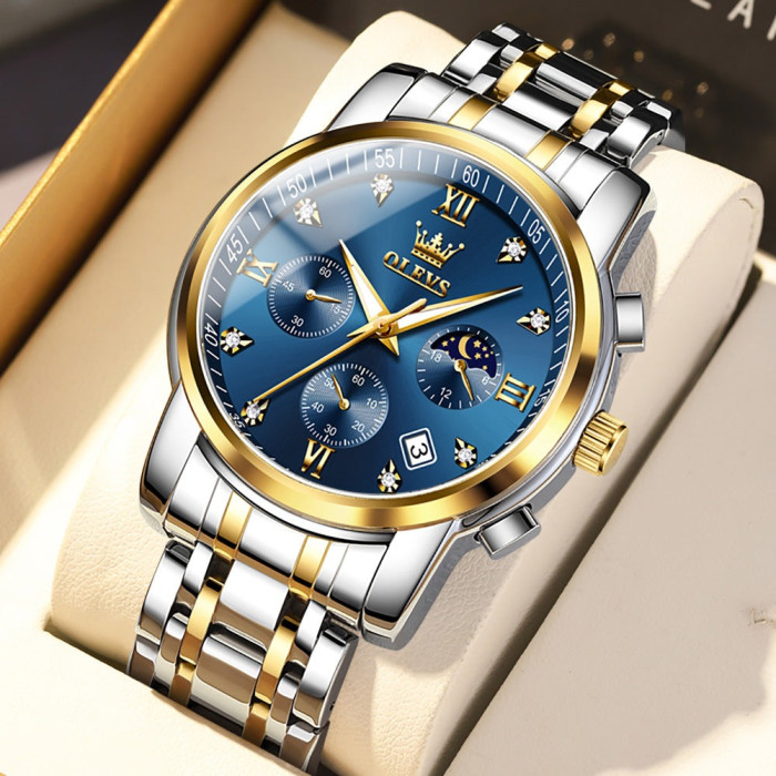 Годинник наручний Olevs 2858 Blue Accents