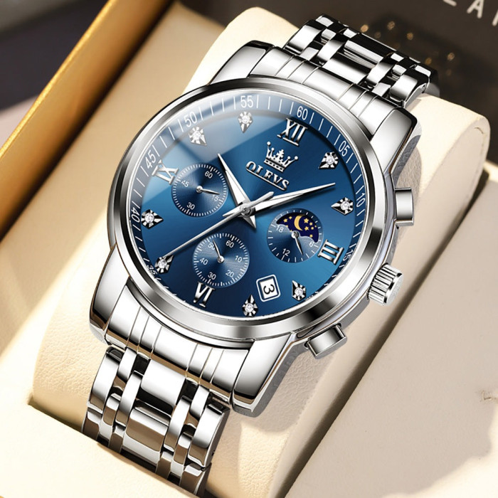 Годинник наручний Olevs 2858 Blue Natural