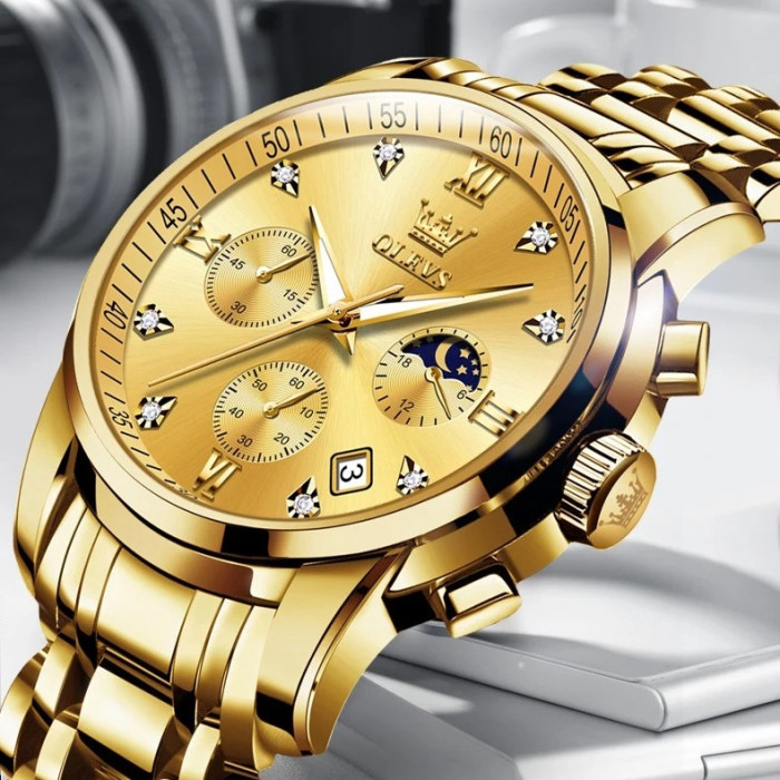 Годинник наручний Olevs 2858 Gold