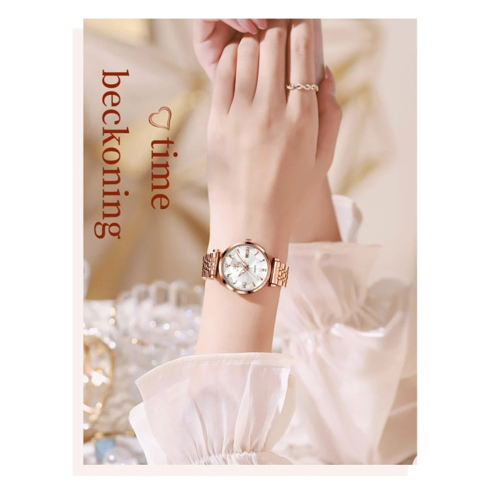 Годинник наручний Olevs 5536 Rose White