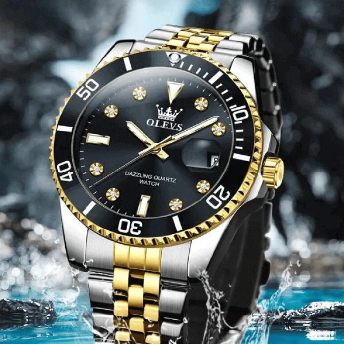 Годинник наручний Olevs 9809 Black Accents