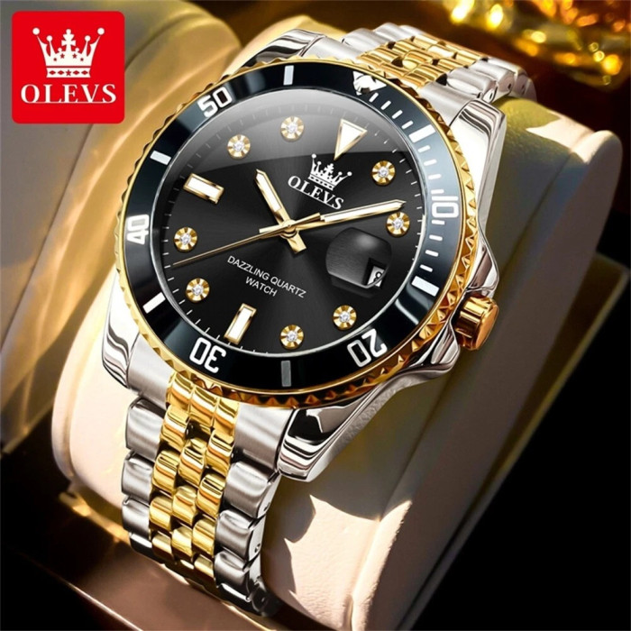 Годинник наручний Olevs 9809 Black Accents