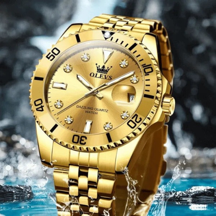 Годинник наручний Olevs 9809 Gold