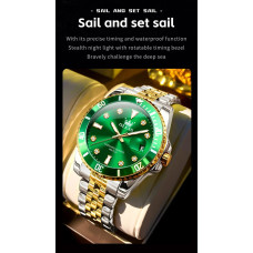 Годинник наручний Olevs 9809 Green Accents