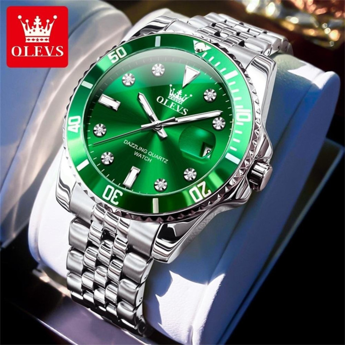 Годинник наручний Olevs 9809 Green Natural
