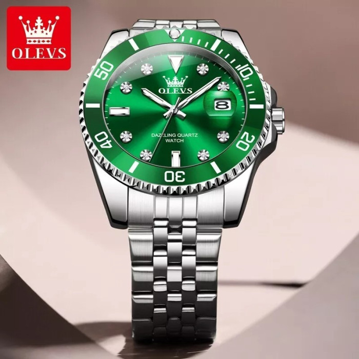 Годинник наручний Olevs 9809 Green Natural