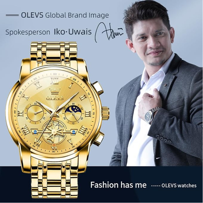 Годинник наручний Olevs 2859 Gold