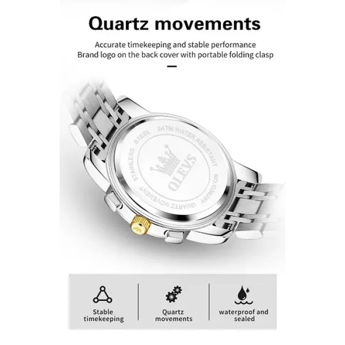 Годинник наручний Olevs 3628 White Accents