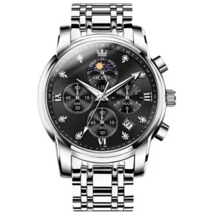 Годинник наручний Olevs 3655 Black Gray 