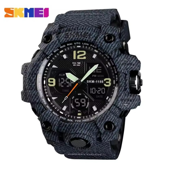 Годинник наручний Skmei 1155BDMBK Denim Black