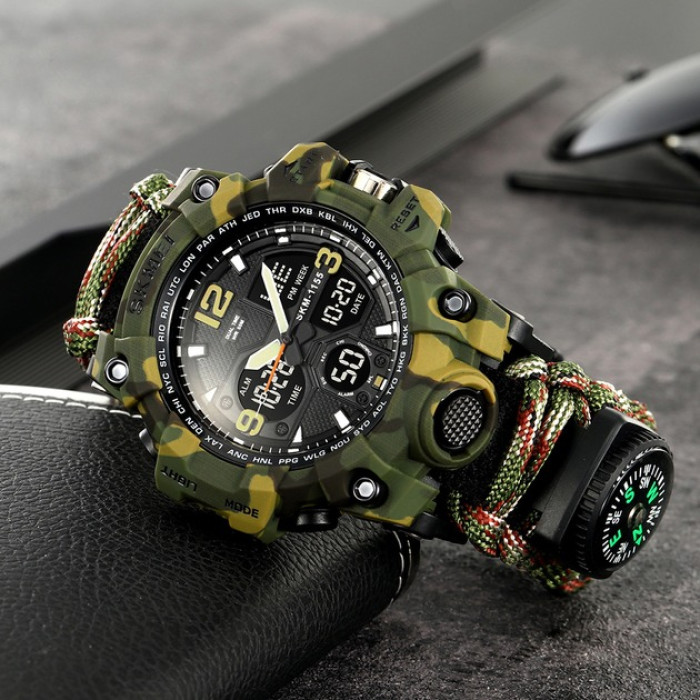 Годинник наручний  Skmei 1155BNCMGN Army Green