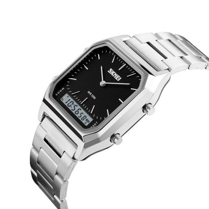 Годинник наручний Skmei 1220SIBK Silver Black