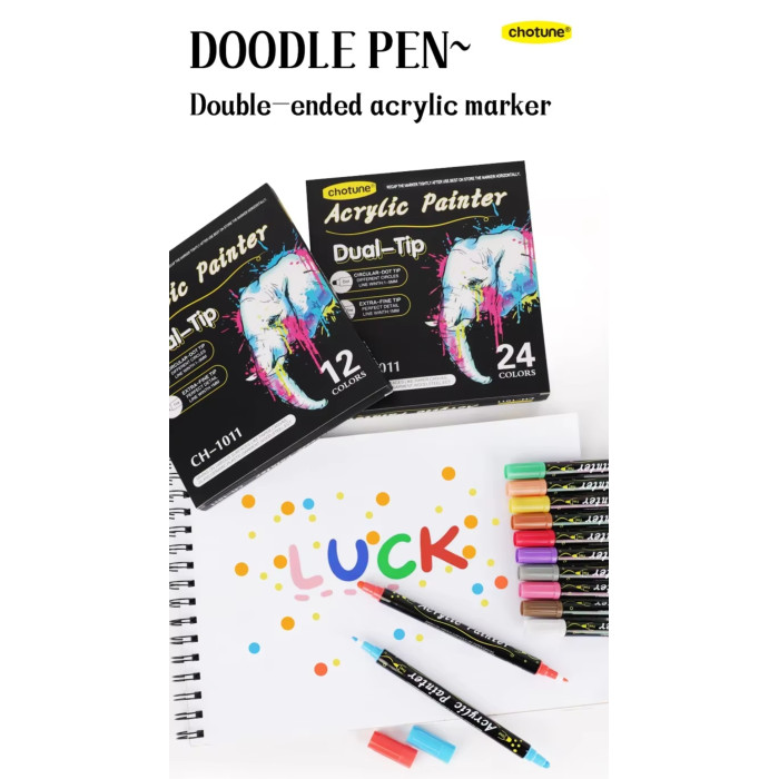  Двусторонние акриловые маркеры Acrylic Painter CH-1011 36 шт.