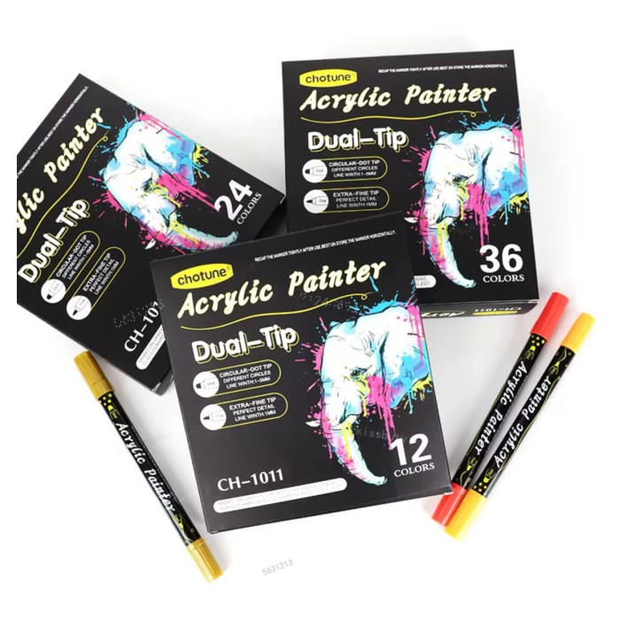  Двусторонние акриловые маркеры Acrylic Painter CH-1011 36 шт.