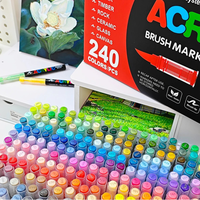Акриловые маркеры GuangNa Brush GN-8101 с мягкой кисточкой 288 шт.