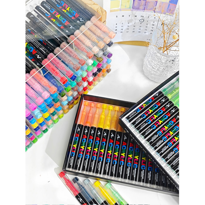 Акриловые маркеры GuangNa Brush GN-8101 с мягкой кисточкой 12 шт.