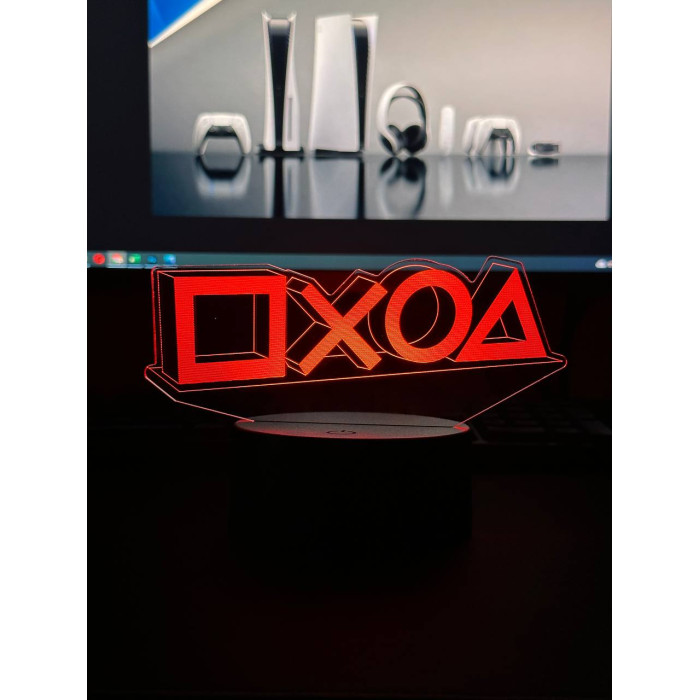 Светильник настольный RGB 3D + пульт (Game Over) Lux