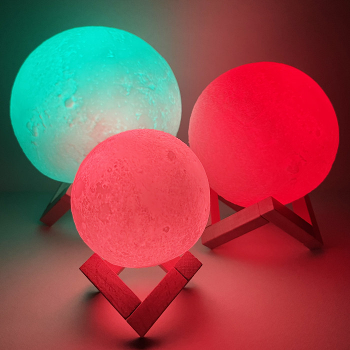 Светильник настольный Луна 3D RGB 10 см + пульт