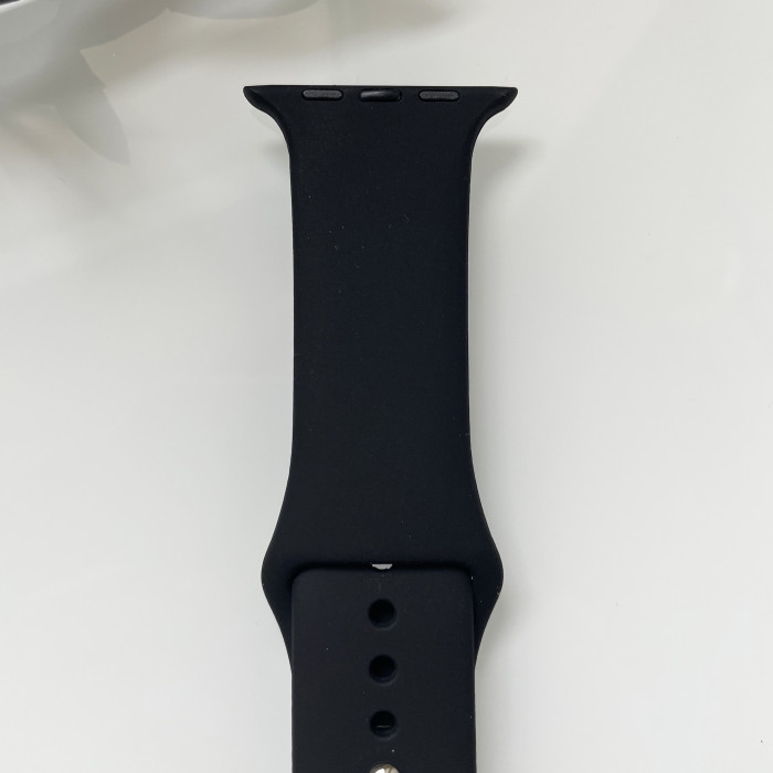 Силиконовый ремешок для умных часов Smart Watch 42/44 (Черный)