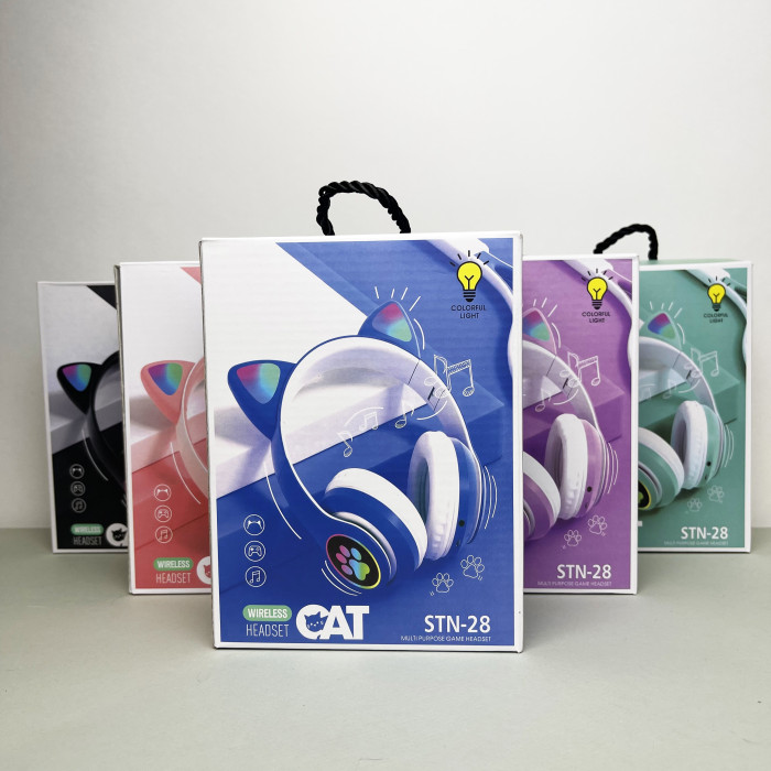 Бездротові навушники Cat Ear RGB STN-28 (Бузковий)